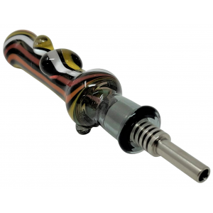10mm Assorted Line Art Nectar Collector With Titanium Tip [D1427]